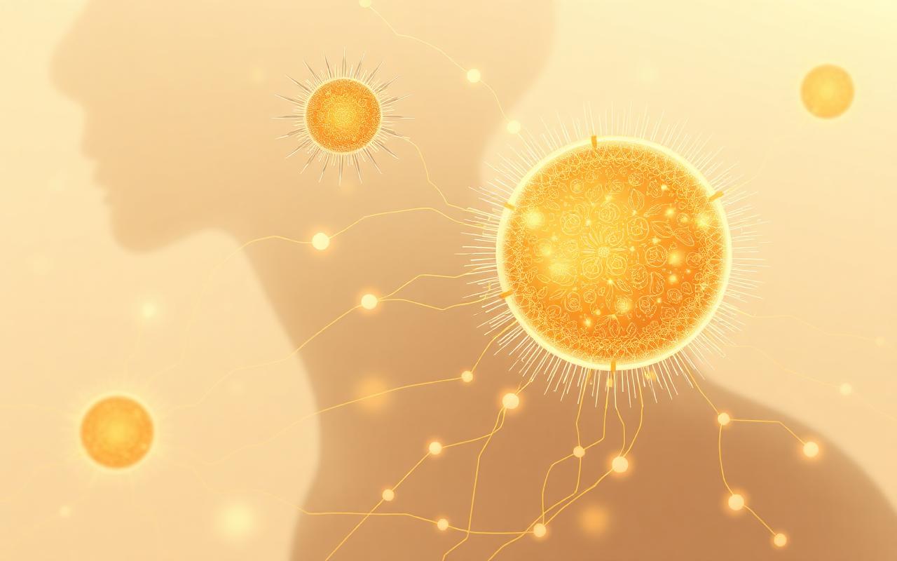 Illustration Darm-Haut-Achse Mikrobiom BiomeCell